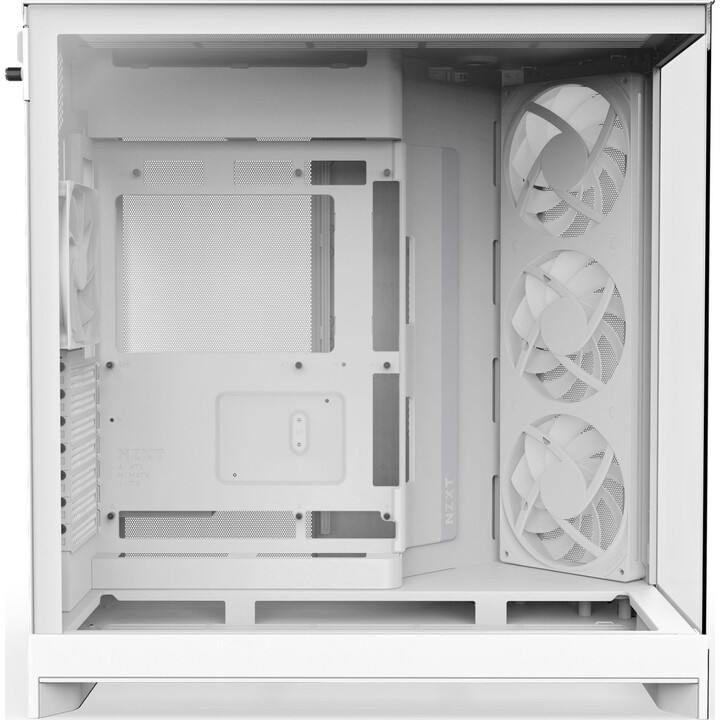 Torre PC Caja NZXT H9 Flow RGB Blanco 3x140mm RGB doble panel de vidrio templado