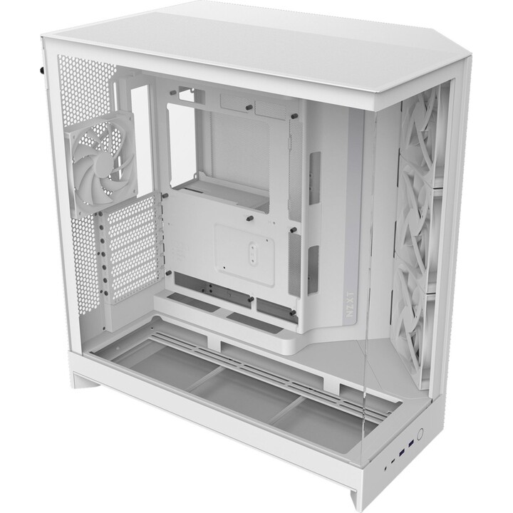 Torre de PC NZXT H9 Flow White com janela de vidro temperado para ATX, EATX, mATX e Mini-ITX (4 ventiladores)