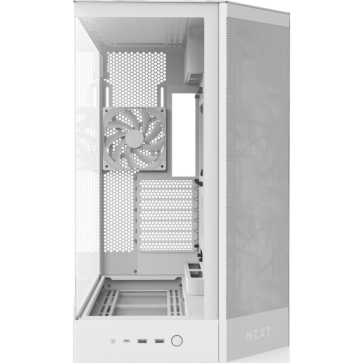 Torre de PC NZXT H9 Flow White com janela de vidro temperado para ATX, EATX, mATX e Mini-ITX (4 ventiladores)