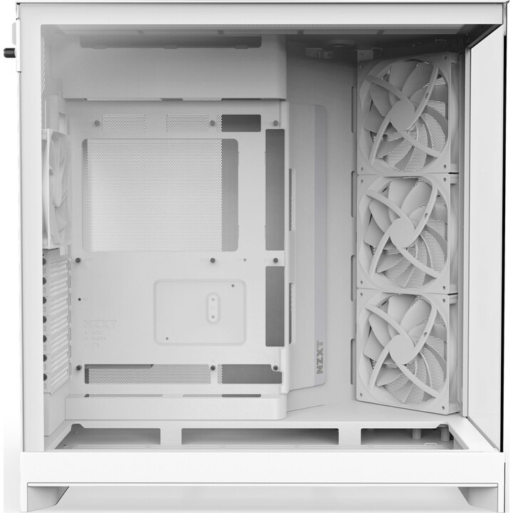 NZXT H9 Flow White PC Tower with Tempered Glass Window for ATX, EATX, mATX, and Mini-ITX (4 Fans)