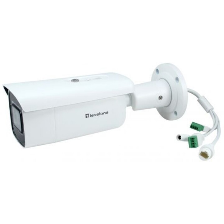 LevelOne IP FCS-5095: Câmara IP de cúpula fixa para exterior de 5 MP, CMOS de 1/2,8", lente de 2,8 mm, IR 30 m, PoE, MicroSD