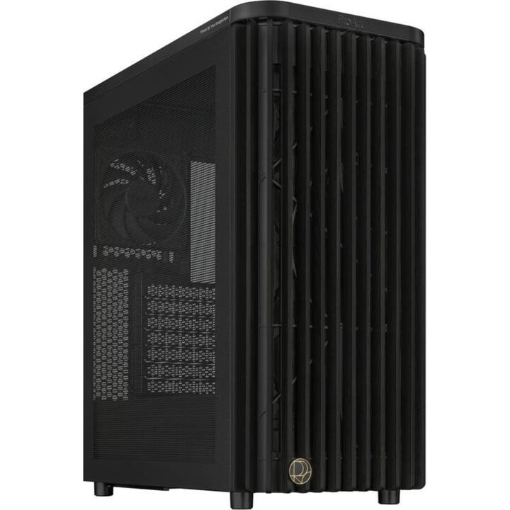 ASUS ProArt PA401 ATX case with mesh panel, wood finish, USB-C port