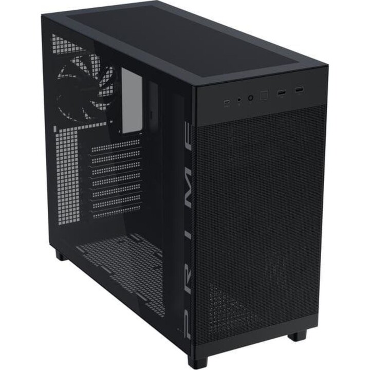 ASUS PRIME AP303 TG - Gabinete ATX com Vidro Temperado e USB-C, Preto