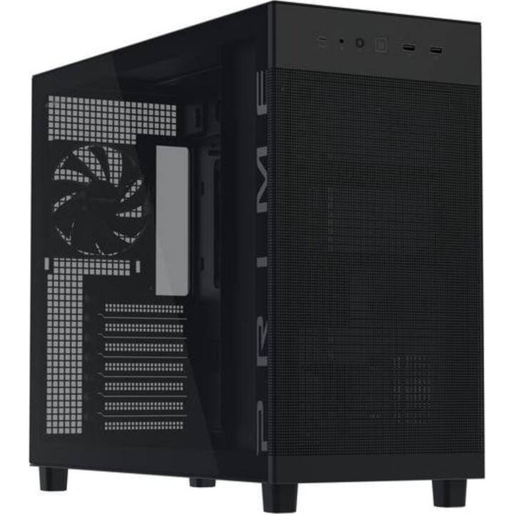 ASUS PRIME AP303 TG - Gabinete ATX com Vidro Temperado e USB-C, Preto