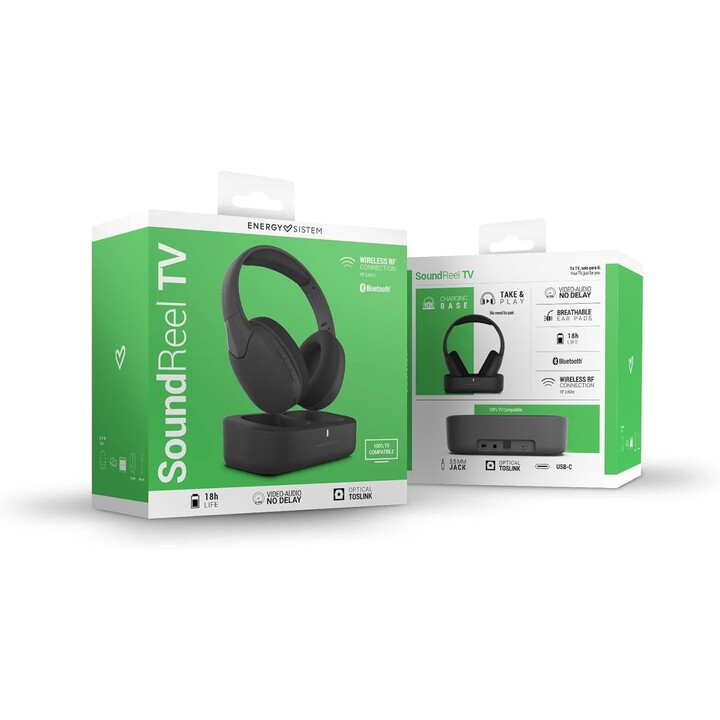 Energy Sistem SoundReel TV Headphones with Charging Base and RF Connection