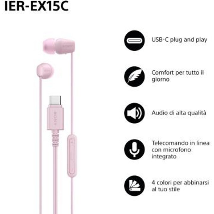 Sony IER-EX15C USB Typ C Blau – Kopfhörer mit Kabel