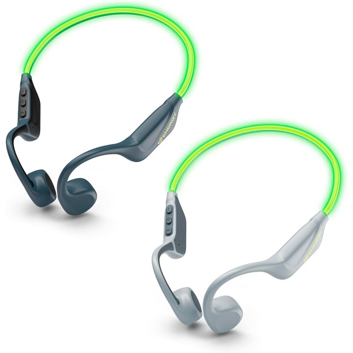 Energy Sistem VibeWave Bluetooth 5.4 Sports Headphones, 15 Hours Battery Life, Microphone, LED Lights, IPX5 Water Resistant, Mul