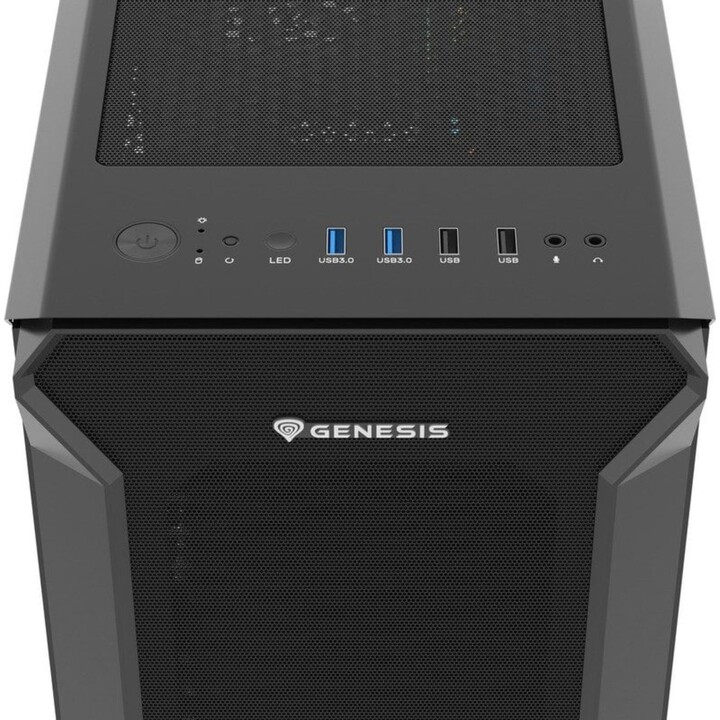 Genesis Irid 505F Midi Tower PC Tower Tempered Glass USB 3.0 Black