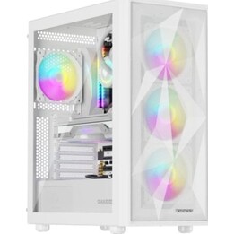Tower PC GENESIS Diaxid 605 ARGB bianco con vetro temperato, ATX e 4 ventole RGB