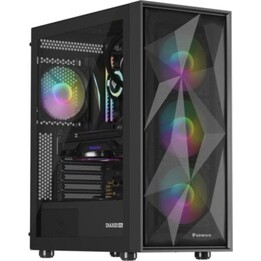 Genesis Diaxid 605 ARGB PC Tower mit leisen Lüftern, Staubfiltern, gehärtetem Glas und USB-C