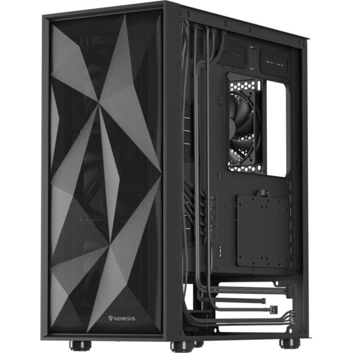 Torre PC Genesis Diaxid 605F ATX Negro Vidrio Templado USB-C Filtros Antipolvo 5 ventiladores