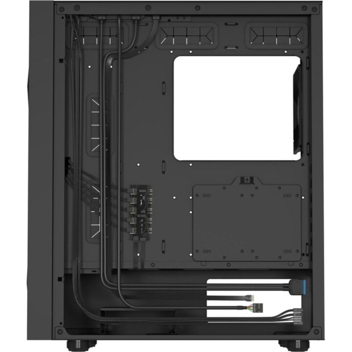Genesis Diaxid 605F ATX PC Tower, Black, Tempered Glass, USB-C, Dust Filters, 5 Fans