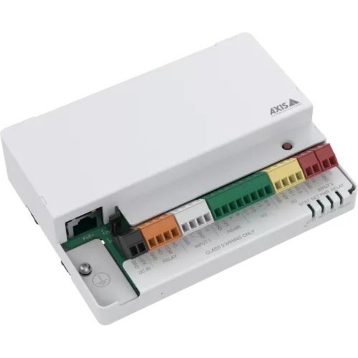 Axis A9210 (02861-001): Network I/O Relay Module, 10 I/O Ports (2 Configurable I/O, 5 Inputs, 3 Outputs), 1 Form C Relay