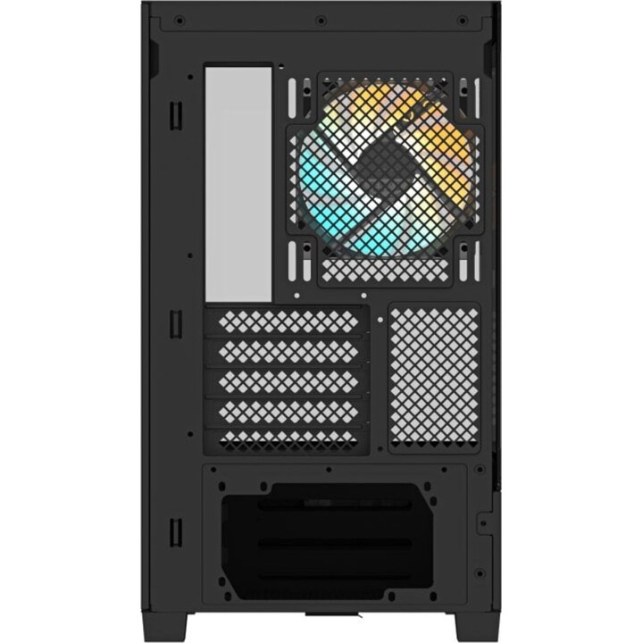 Gigabyte C201 Tower Case panoramico nero per PC ATX con vetro temperato, illuminazione RGB e 3 ventole