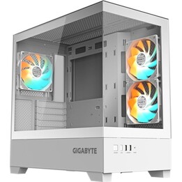 Gabinete para PC Gigabyte C201 PANORÂMICO ICE Branco RGB Midi Tower com vidro temperado, ATX
