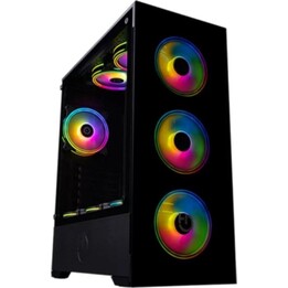 Hiditec Z20 Aura ARGB ATX Mid-Tower-PC-Gehäuse mit Seitenteil aus gehärtetem Glas, USB-C und 9 Lüftern