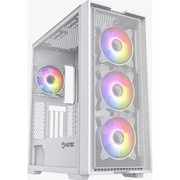Hiditec H2 Air ARGB Bianco E-ATX Case Tower per PC da gioco con 4 ventole e pannello laterale in vetro temperato