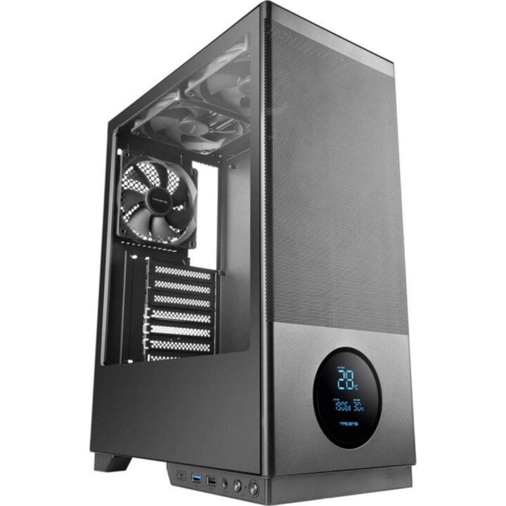 PC-Tower PC-Gehäuse Tacens Sagitta20 LED Semi-Tower 3x120mm USB-C Schwarzes gehärtetes Glas