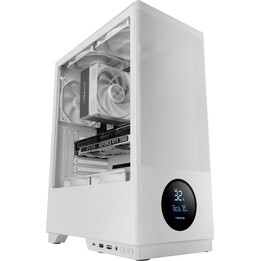 PC-Tower-PC-Gehäuse Tacens Sagitta20 Weiße LED ATX Semi-Tower 3x 120 mm gehärtetes Glas