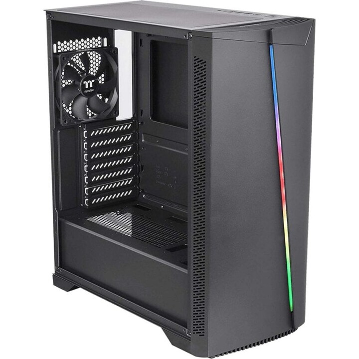 Torre para PC Thermaltake H350 TG RGB com vidro temperado e USB 3.1 - preta