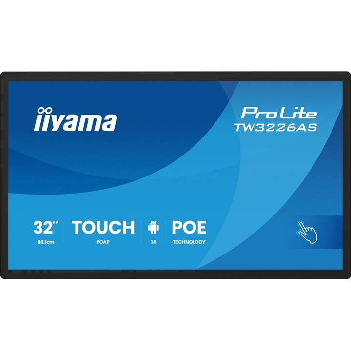 iiyama TW3226AS-B3P Panel PC da 32 pollici con Android 14+GMS, SoC Octa-core RK3576, 4GB di memoria, 32GB PCAP, schermo touchscr