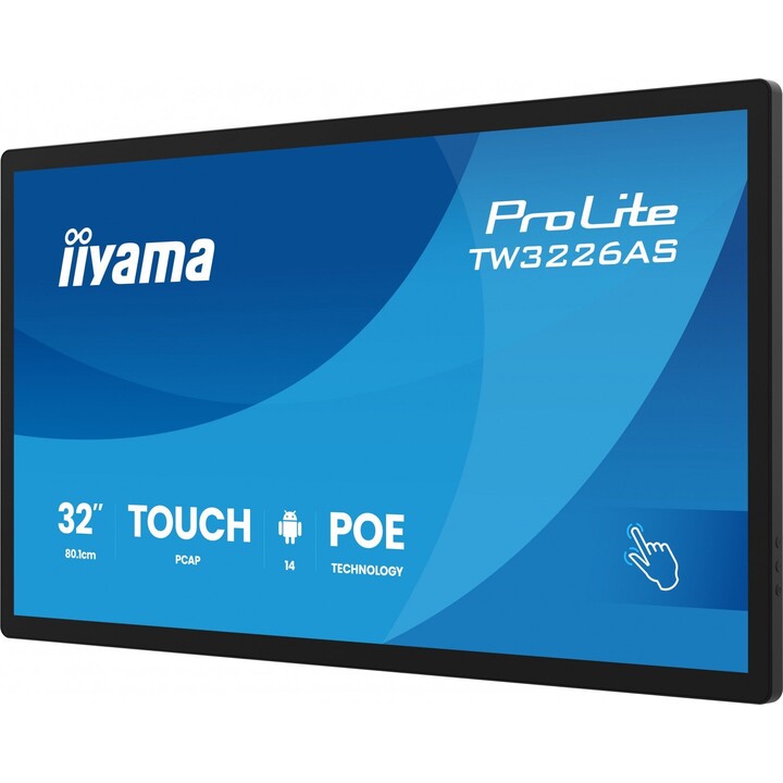 iiyama TW3226AS-B3P Panel PC da 32 pollici con Android 14+GMS, SoC Octa-core RK3576, 4GB di memoria, 32GB PCAP, schermo touchscr