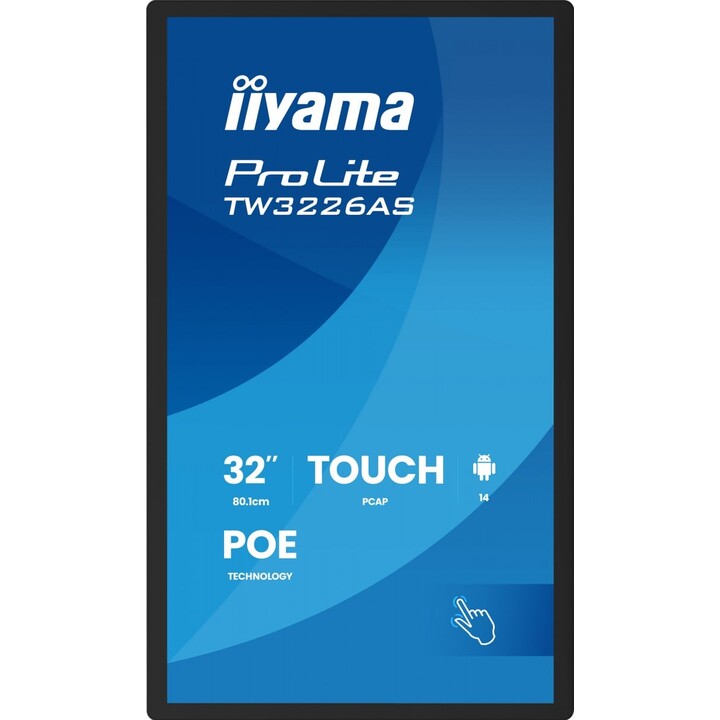 iiyama TW3226AS-B3P Panel PC da 32 pollici con Android 14+GMS, SoC Octa-core RK3576, 4GB di memoria, 32GB PCAP, schermo touchscr