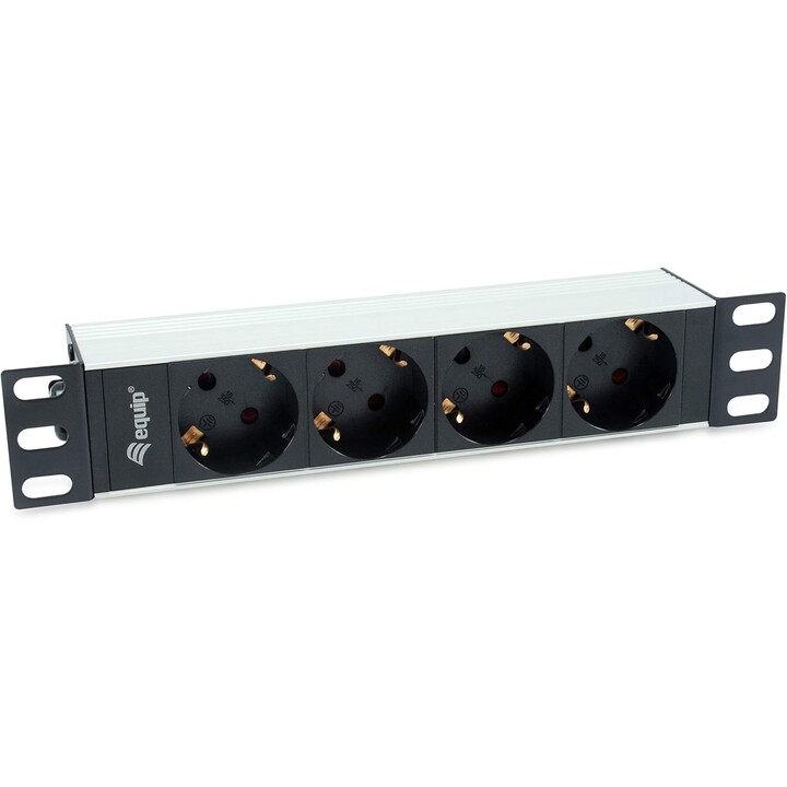 Equipar Steckdosenleiste 10"(1HE)4fach Schuko.CEE 1.5m.Kabl.si