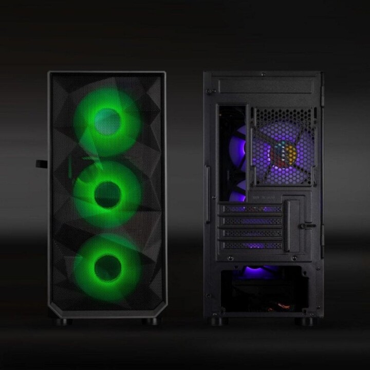 Torre PC Caja PC Gaming Seizure TQGCC901-B Mini Torre Acero Micro ATX Iluminación RGB Negro