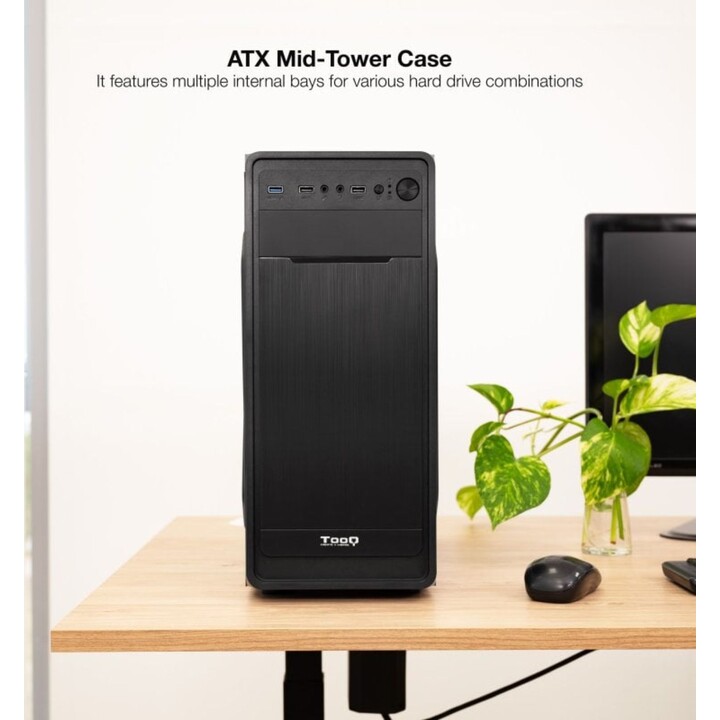 TooQ TQC-5701U3C-B Midi Tower USB 3.0 PC Tower Schwarz