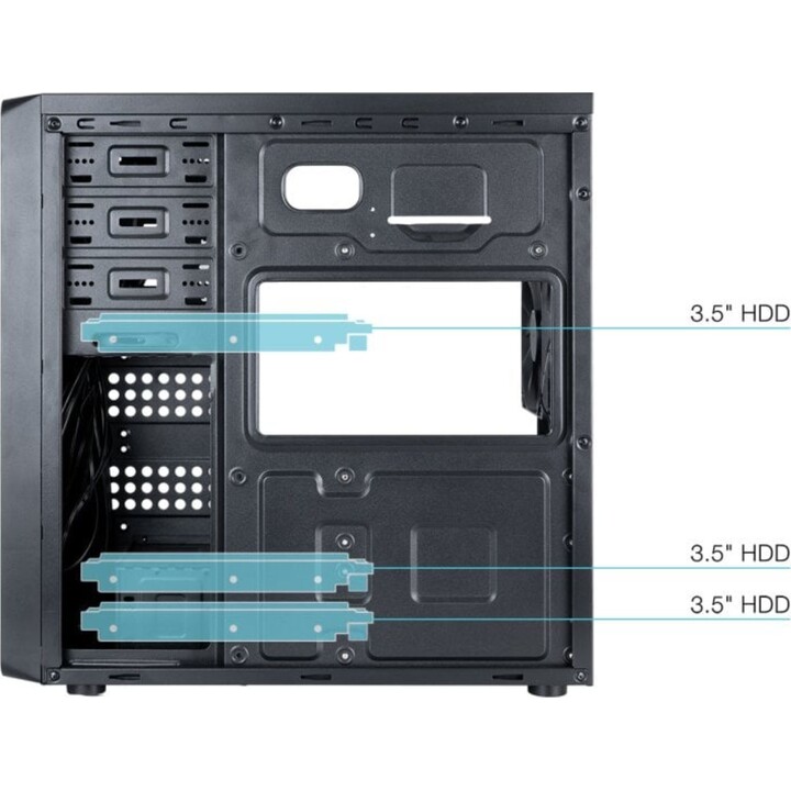 TooQ TQC-5701U3C-B Midi Tower USB 3.0 PC Tower Schwarz