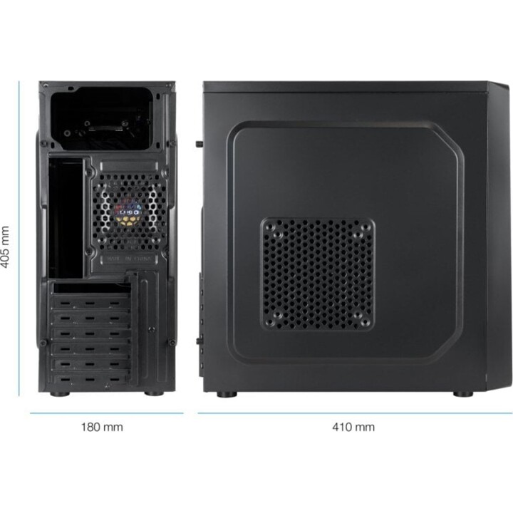 TooQ TQC-5701U3C-B Midi Tower USB 3.0 PC Tower Schwarz
