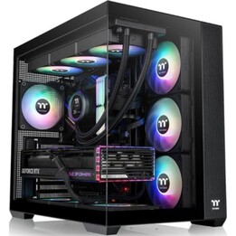 Thermaltake View 380 TG ARGB Schwarzes ATX-Gaming-PC-Tower-Gehäuse mit gehärtetem Glas