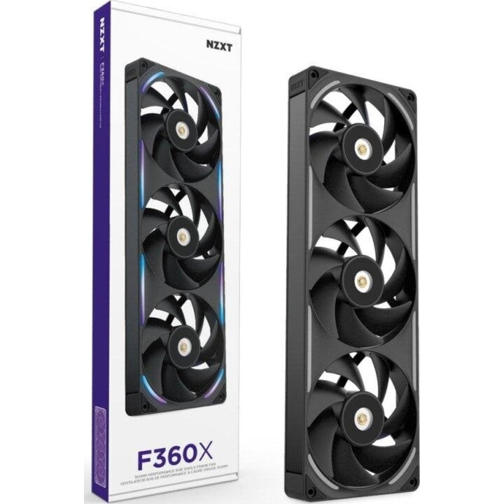Ventilador suplementario NZXT F360X 360 mm 3100 RPM RGB Negro con PWM