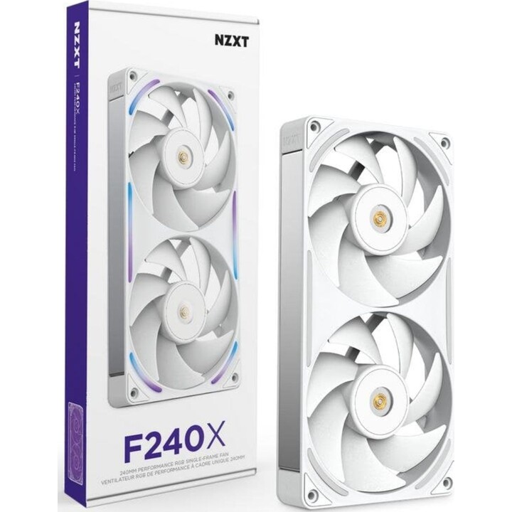 Ventilador suplementario NZXT F240X 240 mm 3100 RPM RGB blanco doble ventilador