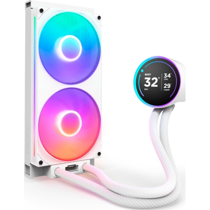 Kit de refroidissement liquide NZXT Kraken Elite 280 RGB avec écran IPS 280 mm blanc