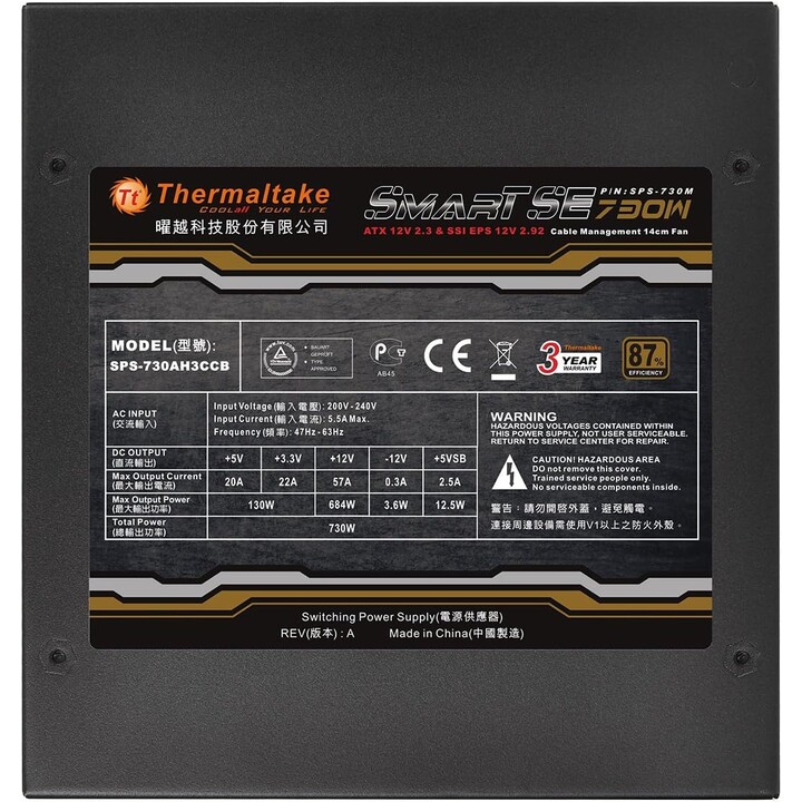 Fonte de alimentação modular Thermaltake Smart SE 730W