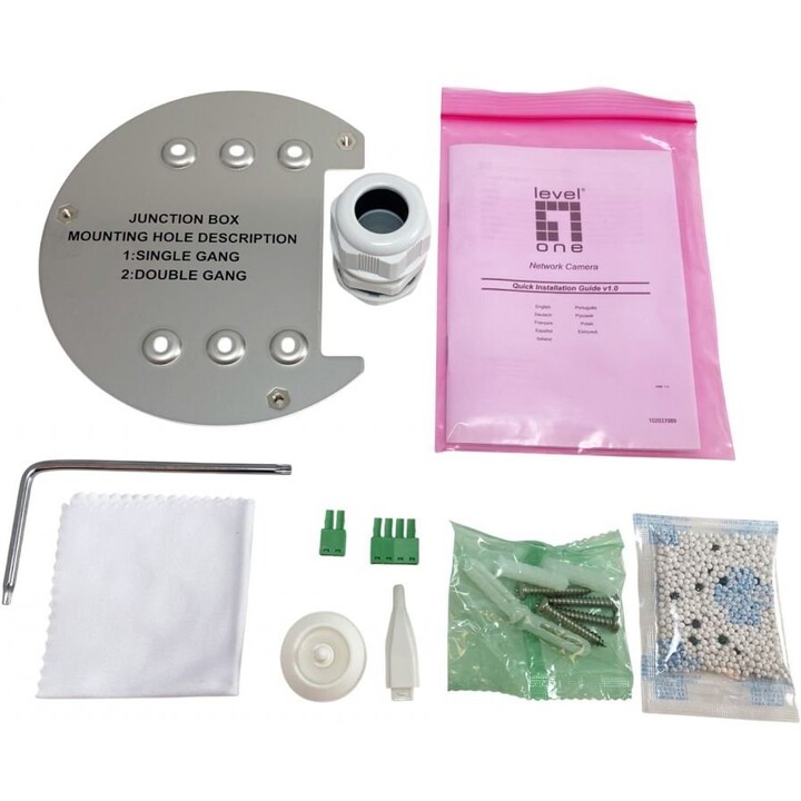 LevelOne FCS-3616 Telecamera IP a cupola da 6MP, zoom ottico 4,3x, H.265, IR 40m, WDR, audio bidirezionale, PoE, IP66/IK10