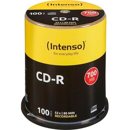 Coffret CD-R 100 disques 700 Mo/80 min., vitesse 52x