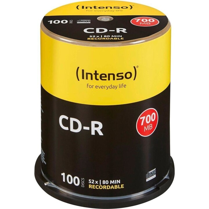 CD-R Box 100 dischi 700 MB/80 min., velocità 52x