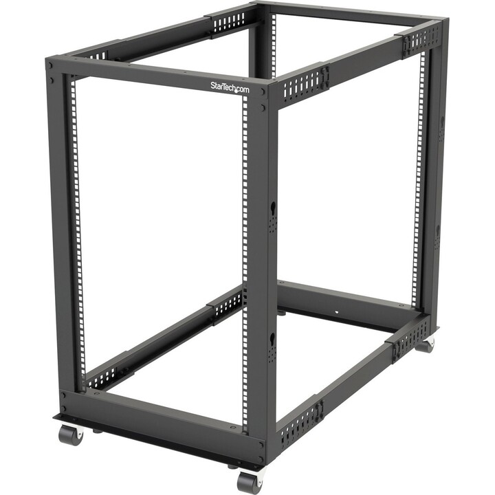 StarTech 4POSTRACK18U: rack per server 18U a 4 montanti con telaio aperto, profondità regolabile 22-40", capacità statica di 120