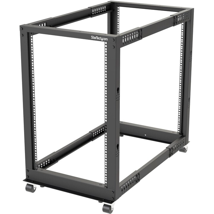 StarTech 4POSTRACK18U: rack per server 18U a 4 montanti con telaio aperto, profondità regolabile 22-40", capacità statica di 120