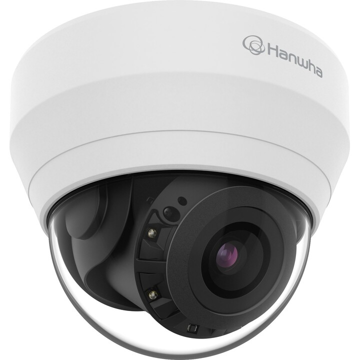 Hanwha QND-6082R: cupola WiseNet Q IR da 2MP, obiettivo varifocale motorizzato, WDR 120dB, H.265, 20m IR