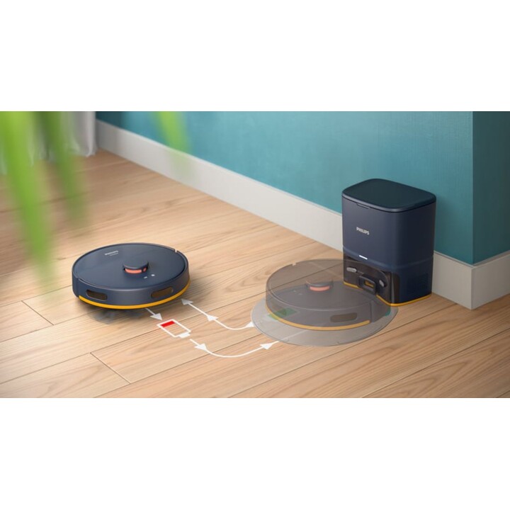 PHILIPS HomeRun Serie 2000 Robot aspirapolvere con funzione Mopping Blu scuro XU2100/15