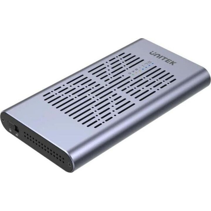 Carcasa Unitek S1206A SSD 2x M.2 PCIe/NVMe 20 Gbps Clon Gris
