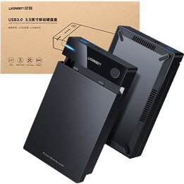 Ugreen SATA 3.5'' Gehäuse für Festplatten HDD/SSD Schwarz