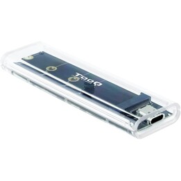 Involucro esterno per SSD M.2 NVMe TooQ TQE-2200/ USB 3.2/ Senza viti, trasparente, RGB