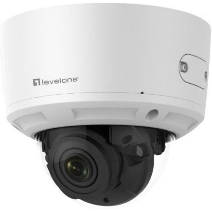 LevelOne FCS-4203, 4X Zoom Outdoor IR Dome Camera, 2MP H.265, PoE Powered, Vandal Resistant Housing