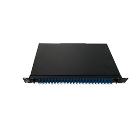 Lanview LVO233845, Panneau de raccordement fibre optique 19" 1U, 24x LC Duplex Ports, Compatible monomode, Acier Noir Rackmount