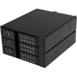 Placa base de intercambio en caliente de 3 bahías StarTech para unidades de disco duro SAS II/SATA III de 3,5 pulgadas y 6 Gbps,